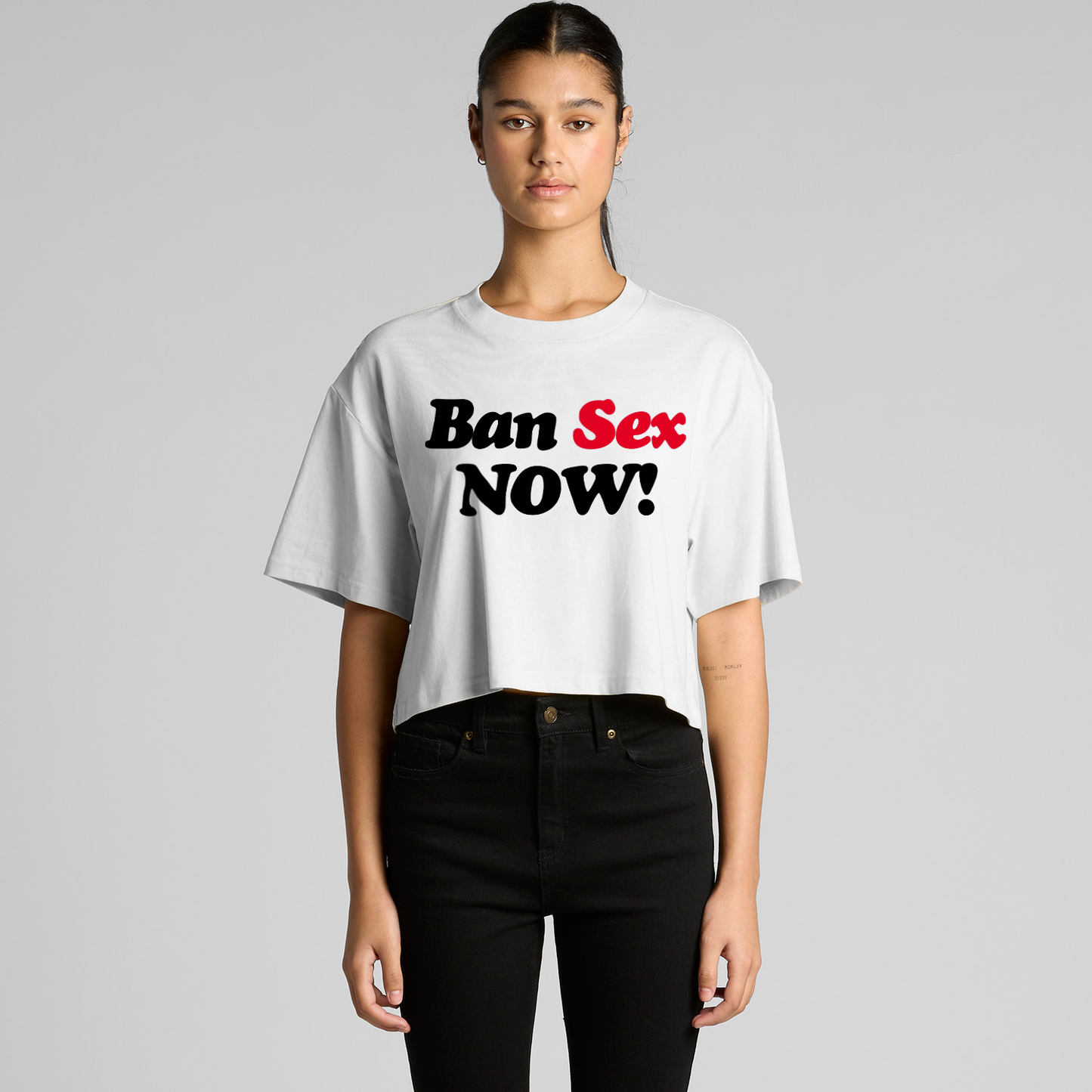 Ban Sex Now! Baggy Crop Top
